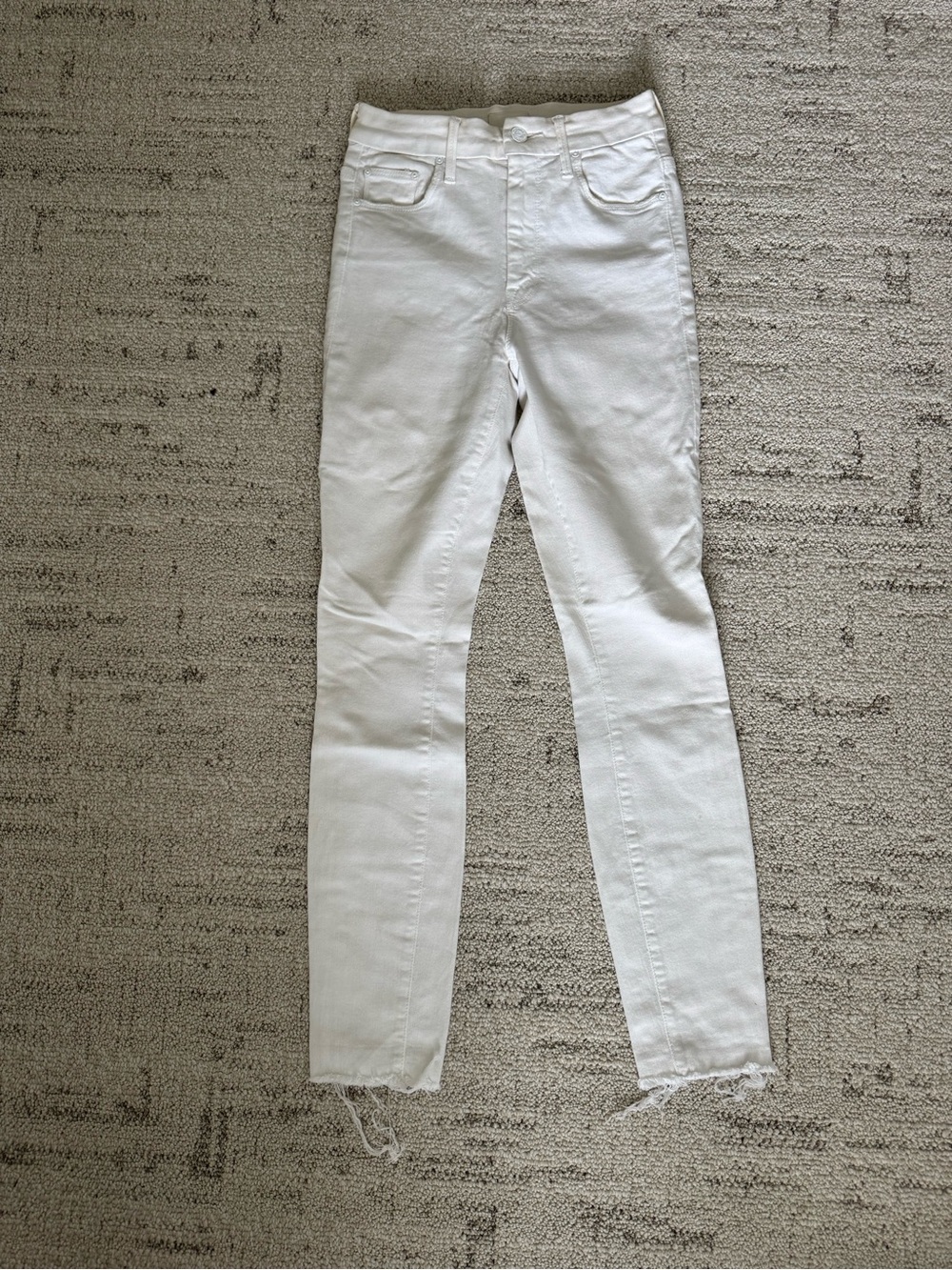 MOTHER White High-Rise Skinny Jeans